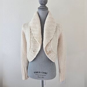 The Limited Y2K Heavy Cable Knit Cardigan Sweater Shrug One Button Size Small